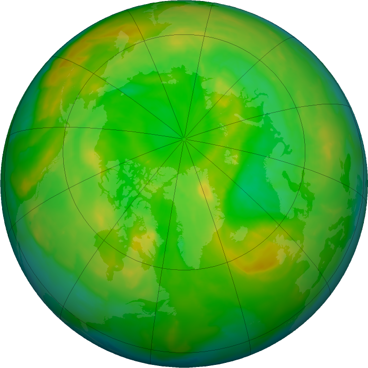 Arctic ozone map for 09 June 2011